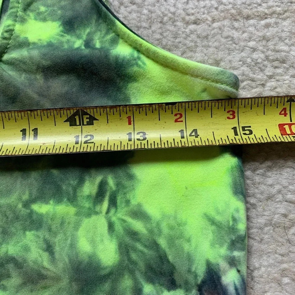 Vibe Sportswear Tank Top Women's Small Neon Yellow Black Athleisure - Picture 6 of 7